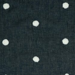 Baumwollbatist Punkte - dunkelblaublau/weiss