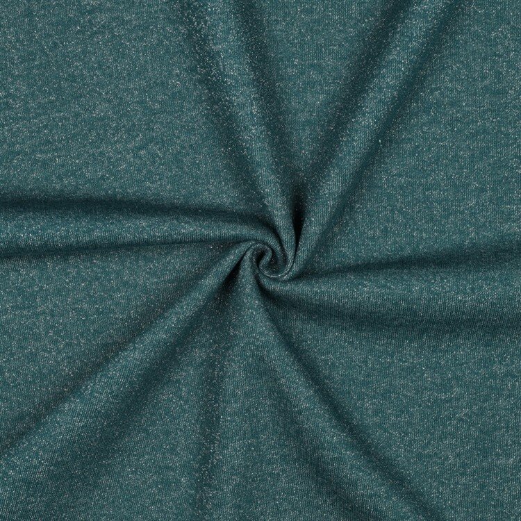 Wintersweat Glitzer - dunkelblaugrün/silber