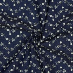 Jeansstoff Bestickt - dunkelblau