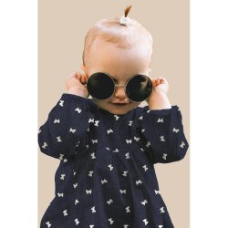 Jeansstoff goldene Schmetterlinge - jeansblau