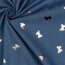 Jeansstoff goldene Schmetterlinge - jeansblau