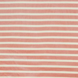 Nickistoff Streifen - rosa/creme