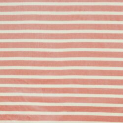 Nickistoff YARN DYED Streifen - rosa/creme