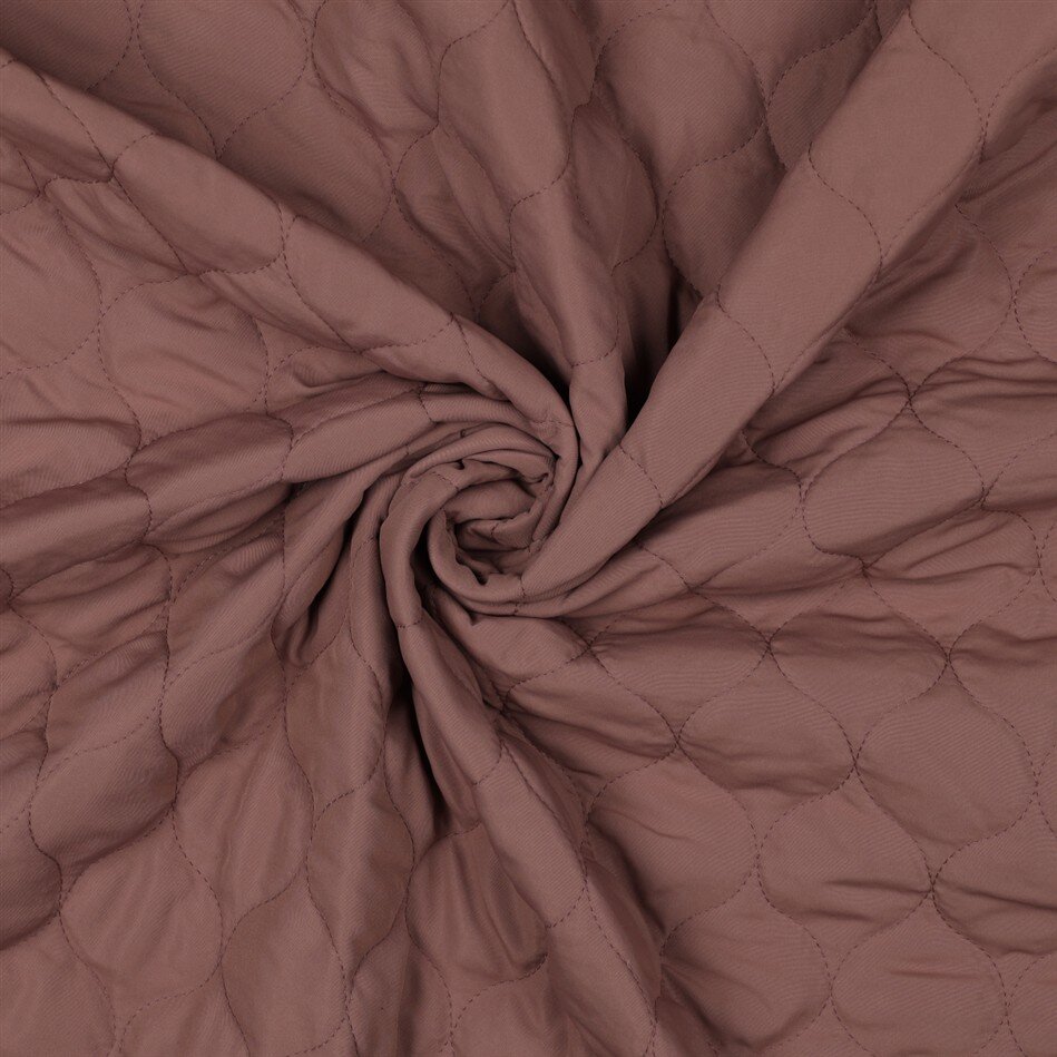 Steppstoff wattiert Doppelseitig Tropfen - altbeere