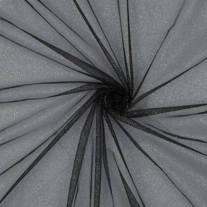 Glitzertüll Royal - schwarz/silber