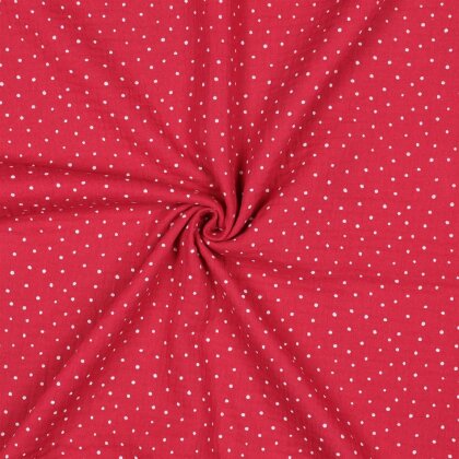 Musselin kleine Punkte - fuchsia