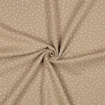 Musselin kleine Punkte - beige