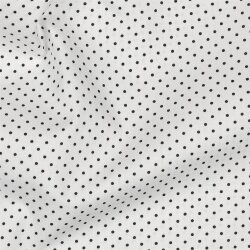 Baumwollpopeline 2mm Punkte - weiss/schwarz