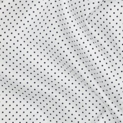 Baumwollpopeline 2mm Punkte - weiss/dunkelblau