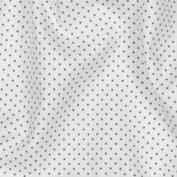 Baumwollpopeline 2mm Punkte - weiss/grau