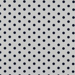 Baumwollpopeline 8mm Punkte - weiss/dunkelblau