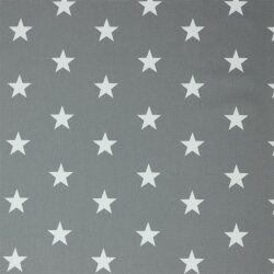Baumwollpopeline Sterne - grau