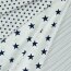 Baumwollpopeline 33mm Sterne - weiss/dunkelblau