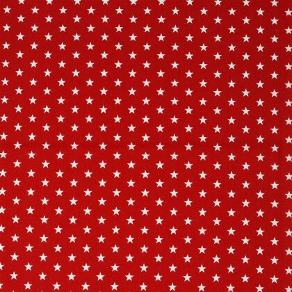 Baumwollpopeline 10mm Sterne - rot