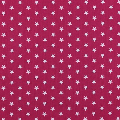 Baumwollpopeline 10mm Sterne - pink