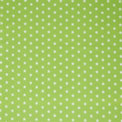Baumwollpopeline 10mm Sterne - limette
