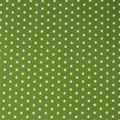 Baumwollpopeline 10mm Sterne - kiwi
