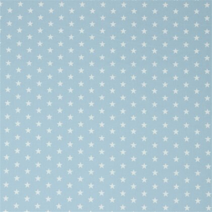 Baumwollpopeline 10mm Sterne - hellblau