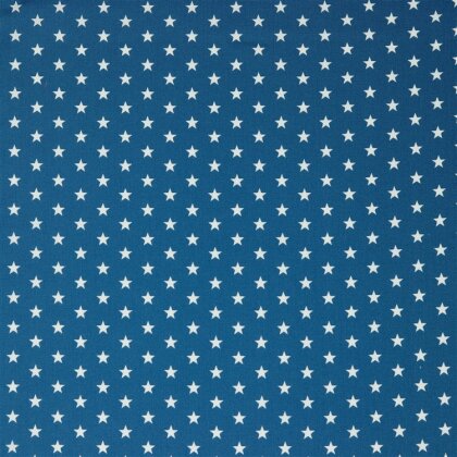 Baumwollpopeline 10mm Sterne - jeansblau