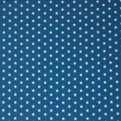 Baumwollpopeline 10mm Sterne - jeansblau