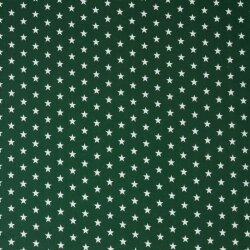 Baumwollpopeline 10mm Sterne - dunkelwaldgrün
