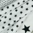Baumwollpopeline 10mm Sterne - weiss/schwarz
