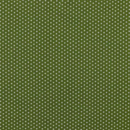 Baumwollpopeline 4mm Sterne - dunkelwaldgrün