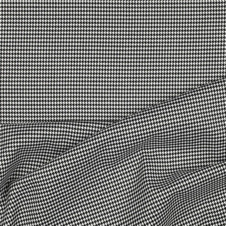 Jacquard Viskose Hahnentritt - schwarz/weiss