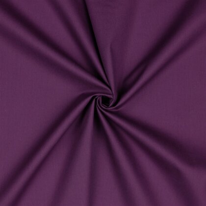 Baumwollpopeline *Vera* Uni - aubergine