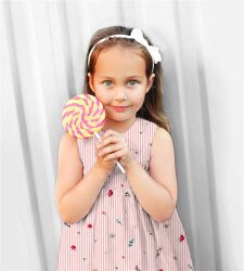 Baumwollpopeline Digital Blumen mit Streifen