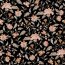 Bambus Jersey Blumen - schwarz