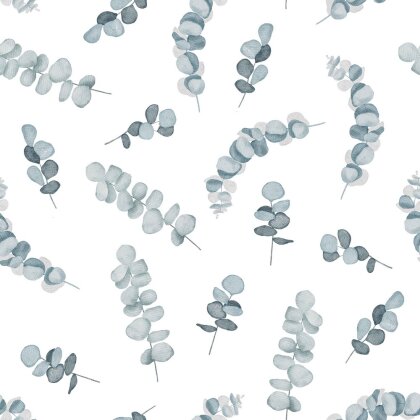 Canvas Digital Eukalyptus - weiss/blau