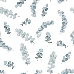 Canvas Digital Eukalyptus - weiss/blau
