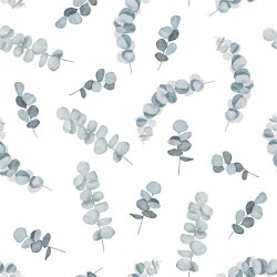 Canvas Digital Eukalyptus - weiss/blau
