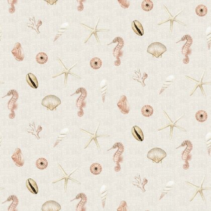 Canvas Digital Muscheln - creme leinenoptik