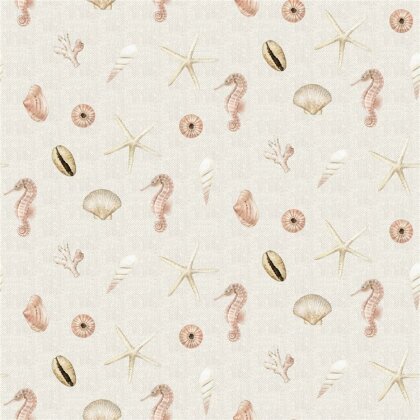 Canvas Digital Muscheln - creme leinenoptik
