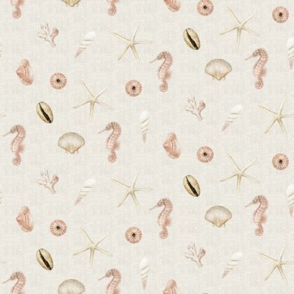 Canvas Digital Muscheln - creme leinenoptik