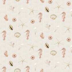 Canvas Digital Muscheln - creme leinenoptik