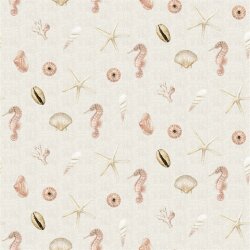 Canvas Digital Muscheln - creme leinenoptik