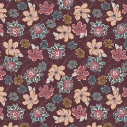 Viskose Jersey Blumen - beere