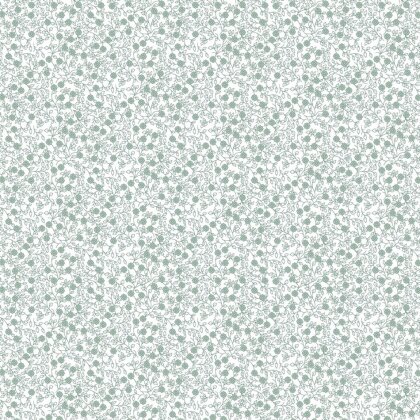 Baumwollpopeline Blütenmeer - weiss/nilblau