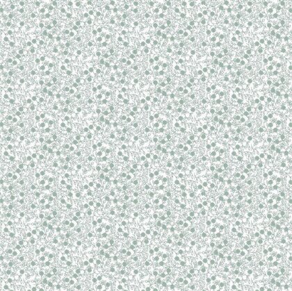 Baumwollpopeline Blütenmeer - weiss/nilblau