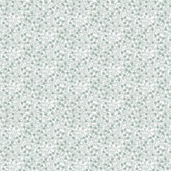 Baumwollpopeline Blütenmeer - weiss/nilblau