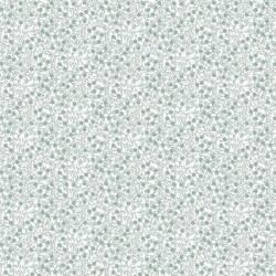 Baumwollpopeline Blütenmeer - weiss/nilblau