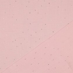 Musselin Gold Striche - hellpink