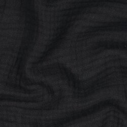 Dreilagiger Baumwoll Musselin Bio~Organic - schwarz
