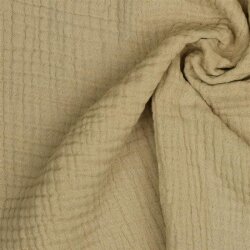 Dreilagiger Baumwoll Musselin Bio~Organic - taupe