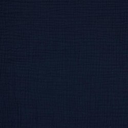 Dreilagiger Baumwoll Musselin Bio~Organic - dunkelblau