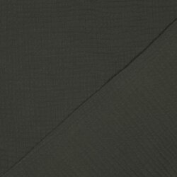 Dreilagiger Baumwoll Musselin Bio~Organic - dunkelgrün