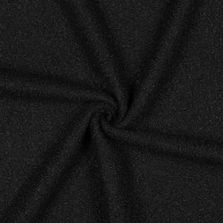Bouclé Mantelstoff Uni *Vera* - schwarz